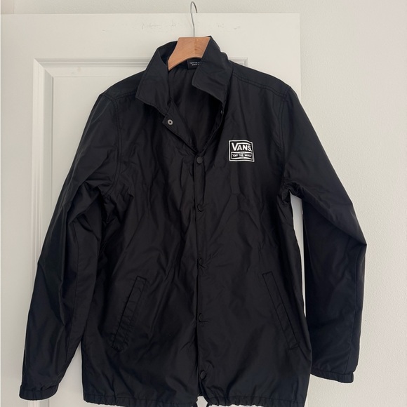 VANS brand men’s black snap button windbreaker parka jacket coat size medium - Picture 1 of 3